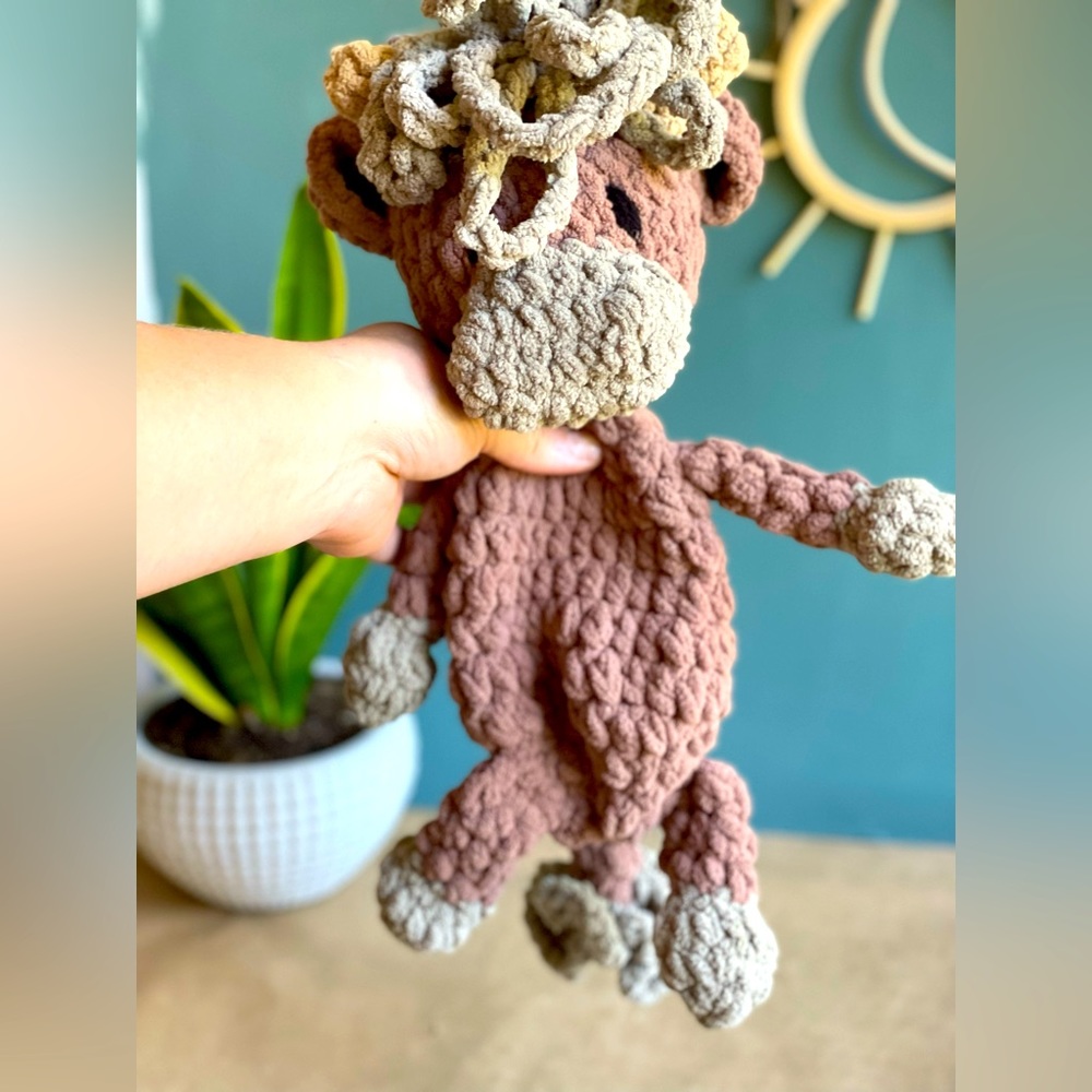 Ready to Ship Handmade Crochet Highland Cow